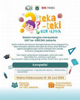 Gen Alpha Beraksi! IDN Times & DKI Tantang Kemampuan Teka-Teki