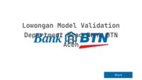 Lowongan Model Validation Department Head Bank BTN Aceh