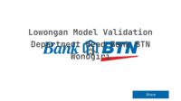 Lowongan Model Validation Department Head Bank BTN Wonogiri