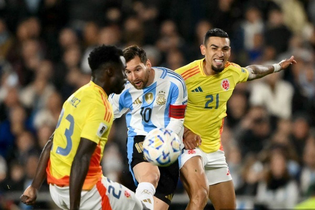 Messi Kembali, Argentina Seri Dramatis Lawan Kolombia 1-1