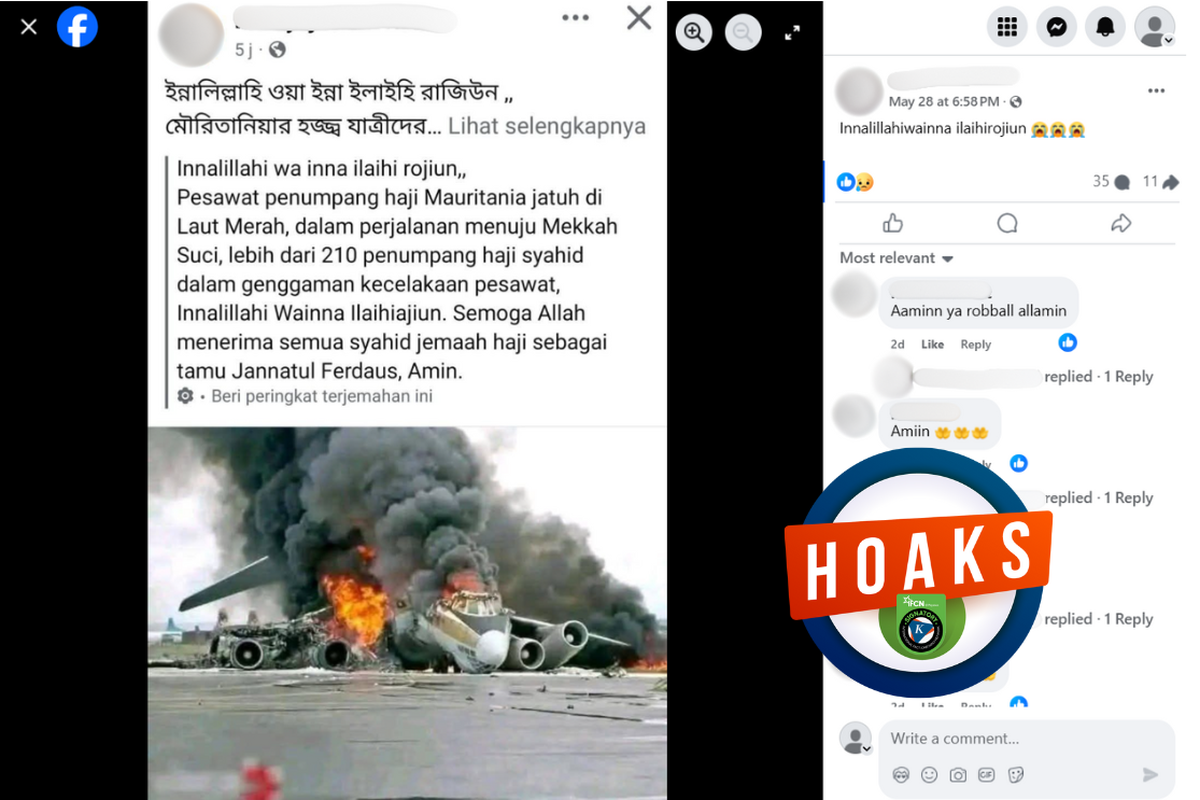 Terungkap! Hoaks Foto Jatuhnya Pesawat Haji Mauritania? Bukti di Sini